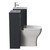 Montego Graphite Grey 1000mm Vanity Unit and Toilet Suite with Arc Basin Side View thumbnail