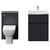 Montego Graphite Grey 1100mm Vanity Unit and Toilet Suite with Rimini Basin Front View thumbnail