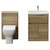 Montego Autumn Oak 1100mm Vanity Unit and Toilet Suite with Rimini Basin Front View thumbnail