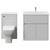 Montego Satin White 1300mm Vanity Unit and Toilet Suite with Glide Basin Front View thumbnail