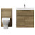 Montego Autumn Oak 1300mm Vanity Unit and Toilet Suite with Arc Basin Front View thumbnail