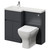 Montego Combination Graphite Grey 1000mm 2 Door 1 Drawer Vanity Unit Toilet Suite with Left Hand Square Lucia Basin Right Hand View thumbnail