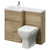 Montego Combination Autumn Oak 1000mm 2 Door 1 Drawer Vanity Unit Toilet Suite with Left Hand Square Lucia Basin Right Hand View thumbnail