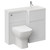 Montego Combination Satin White 1000mm 2 Door 1 Drawer Vanity Unit Toilet Suite with Right Hand Square Lucia Basin Left Hand View thumbnail