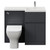 Montego Combination Graphite Grey 1000mm 2 Door 1 Drawer Vanity Unit Toilet Suite with Right Hand Square Lucia Basin Front View thumbnail