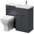 Montego Combination Graphite Grey 1000mm 2 Door 1 Drawer Vanity Unit Toilet Suite with Right Hand Square Lucia Basin Right Hand View thumbnail