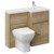 Montego Combination Autumn Oak 1000mm 2 Door 1 Drawer Vanity Unit Toilet Suite with Right Hand Square Lucia Basin Left Hand View thumbnail