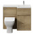 Montego Combination Autumn Oak 1000mm 2 Door 1 Drawer Vanity Unit Toilet Suite with Right Hand Square Lucia Basin Front View thumbnail