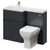 Montego Combination Graphite Grey 1100mm 2 Door 1 Drawer Vanity Unit Toilet Suite with Left Hand Square Lucia Basin Right Hand View thumbnail