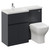 Montego Combination Graphite Grey 1100mm 2 Door 1 Drawer Vanity Unit Toilet Suite with Left Hand Square Lucia Basin Left Hand View thumbnail