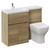 Montego Combination Autumn Oak 1100mm 2 Door 1 Drawer Vanity Unit Toilet Suite with Left Hand Square Lucia Basin Left Hand View thumbnail