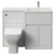 Montego Combination Gloss White 1100mm 2 Door 1 Drawer Vanity Unit Toilet Suite with Right Hand Square Lucia Basin Front View thumbnail