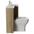Montego Combination Autumn Oak 1100mm 2 Door 1 Drawer Vanity Unit Toilet Suite with Right Hand Square Lucia Basin Side View thumbnail