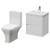 Montego Gloss White 500mm Wall Mounted 2 Drawer Vanity Unit and Kingston Toilet Suite with Glide Basin Right Hand View thumbnail