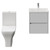 Montego Satin White 500mm Wall Mounted 2 Drawer Vanity Unit and Kingston Toilet Suite with Glide Basin Front View thumbnail