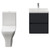 Montego Graphite Grey 500mm Wall Mounted 2 Drawer Vanity Unit and Kingston Toilet Suite with Glide Basin Front View thumbnail