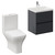Montego Graphite Grey 500mm Wall Mounted 2 Drawer Vanity Unit and Kingston Toilet Suite with Glide Basin Left Hand View thumbnail