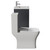 Montego Graphite Grey 500mm Wall Mounted 2 Drawer Vanity Unit and Kingston Toilet Suite with Glide Basin Side View thumbnail