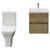 Montego Autumn Oak 500mm Wall Mounted 2 Drawer Vanity Unit and Kingston Toilet Suite with Glide Basin Front View thumbnail