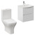 Montego Gloss White 500mm Wall Mounted 2 Drawer Vanity Unit and Kingston Toilet Suite with Arc Basin Left Hand View thumbnail