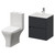 Montego Graphite Grey 500mm Wall Mounted 2 Drawer Vanity Unit and Kingston Toilet Suite with Angel Basin Right Hand View thumbnail