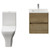 Montego Autumn Oak 500mm Wall Mounted 2 Drawer Vanity Unit and Kingston Toilet Suite with Angel Basin Front View thumbnail
