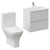 Montego Satin White 600mm Wall Mounted 2 Drawer Vanity Unit and Kingston Toilet Suite with Glide Basin Left Hand View thumbnail