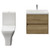 Montego Autumn Oak 600mm Wall Mounted 2 Drawer Vanity Unit and Kingston Toilet Suite with Glide Basin Front View thumbnail