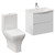 Montego Gloss White 600mm Wall Mounted 2 Drawer Vanity Unit and Kingston Toilet Suite with Arc Basin Left Hand View thumbnail
