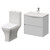 Montego Satin White 600mm Wall Mounted 2 Drawer Vanity Unit and Kingston Toilet Suite with Arc Basin Right Hand View thumbnail