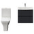 Montego Graphite Grey 600mm Wall Mounted 2 Drawer Vanity Unit and Kingston Toilet Suite with Arc Basin Front View thumbnail