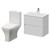 Montego Gloss White 600mm Wall Mounted 2 Drawer Vanity Unit and Kingston Toilet Suite with Angel Basin Right Hand View thumbnail