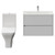 Montego Satin White 800mm Wall Mounted 2 Drawer Vanity Unit and Kingston Toilet Suite with Glide Basin Front View thumbnail