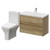 Montego Autumn Oak 800mm Wall Mounted 2 Drawer Vanity Unit and Kingston Toilet Suite with Glide Basin Right Hand View thumbnail