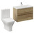 Montego Autumn Oak 800mm Wall Mounted 2 Drawer Vanity Unit and Kingston Toilet Suite with Glide Basin Left Hand View thumbnail