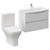 Montego Satin White 800mm Wall Mounted 2 Drawer Vanity Unit and Kingston Toilet Suite with Arc Basin Left Hand View thumbnail