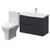 Montego Graphite Grey 800mm Wall Mounted 2 Drawer Vanity Unit and Kingston Toilet Suite with Arc Basin Right Hand View thumbnail