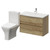 Montego Autumn Oak 800mm Wall Mounted 2 Drawer Vanity Unit and Kingston Toilet Suite with Arc Basin Right Hand View thumbnail