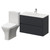Montego Graphite Grey 800mm Wall Mounted 2 Drawer Vanity Unit and Kingston Toilet Suite with Angel Basin Right Hand View thumbnail