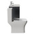 Montego Graphite Grey 800mm Wall Mounted 2 Drawer Vanity Unit and Kingston Toilet Suite with Angel Basin Side View thumbnail