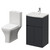 Montego Graphite Grey 500mm 2 Door 1 Drawer Vanity Unit and Kingston Toilet Suite with Arc Basin Right Hand View thumbnail