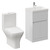 Montego Satin White 500mm 2 Door 1 Drawer Vanity Unit and Kingston Toilet Suite with Rimini Basin Left Hand View thumbnail