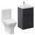 Montego Graphite Grey 500mm 2 Door 1 Drawer Vanity Unit and Kingston Toilet Suite with Rimini Basin Left Hand View thumbnail