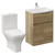 Montego Autumn Oak 600mm 2 Door 1 Drawer Vanity Unit and Kingston Toilet Suite with Arc Basin Left Hand View thumbnail