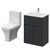 Montego Graphite Grey 600mm 2 Door 1 Drawer Vanity Unit and Kingston Toilet Suite with Angel Basin Right Hand View thumbnail