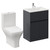 Montego Graphite Grey 600mm 2 Door 1 Drawer Vanity Unit and Kingston Toilet Suite with Angel Basin Left Hand View thumbnail
