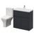 Montego Graphite Grey 800mm 2 Door 1 Drawer Vanity Unit and Kingston Toilet Suite with Glide Basin Right Hand View thumbnail