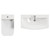 Montego Satin White 800mm 2 Door 1 Drawer Vanity Unit and Kingston Toilet Suite with Arc Basin Top View thumbnail