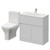 Montego Satin White 800mm 2 Door 1 Drawer Vanity Unit and Kingston Toilet Suite with Angel Basin Right Hand View thumbnail