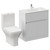 Montego Satin White 800mm 2 Door 1 Drawer Vanity Unit and Kingston Toilet Suite with Angel Basin Left Hand View thumbnail